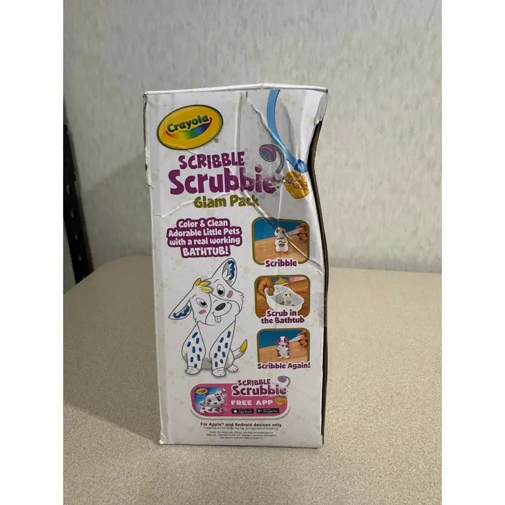 Crayola Scribble Scrubbie Pets Glam Tub Washable Toy Playset New